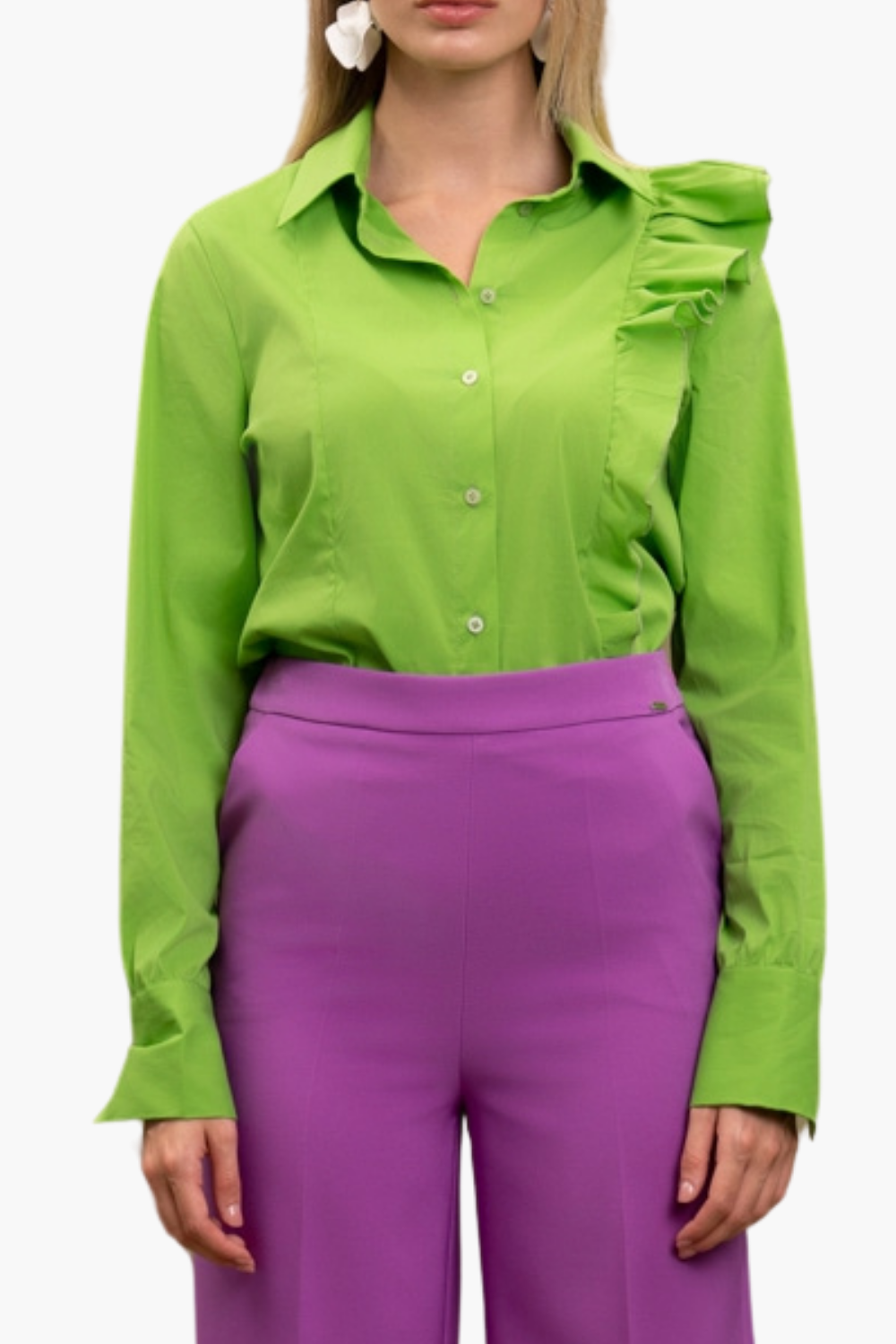Nualy CAMICIA CON VOLANT Saldi