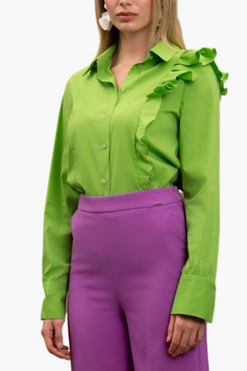 Nualy CAMICIA CON VOLANT Saldi