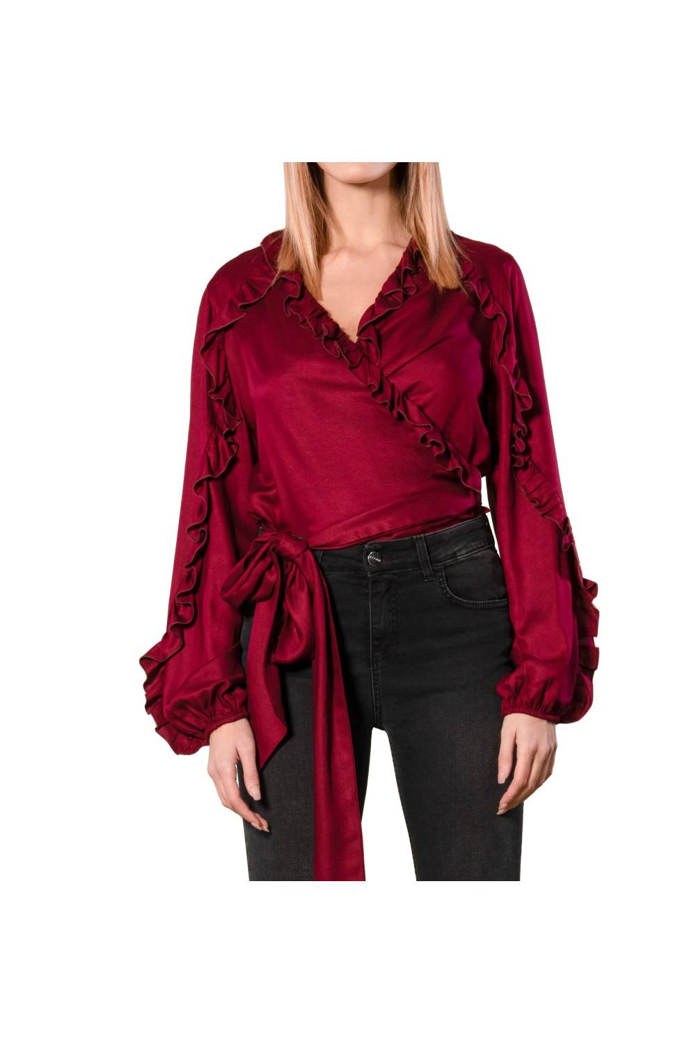 Nualy CAMICIA INCROCIO CON ROUCHES Offerta