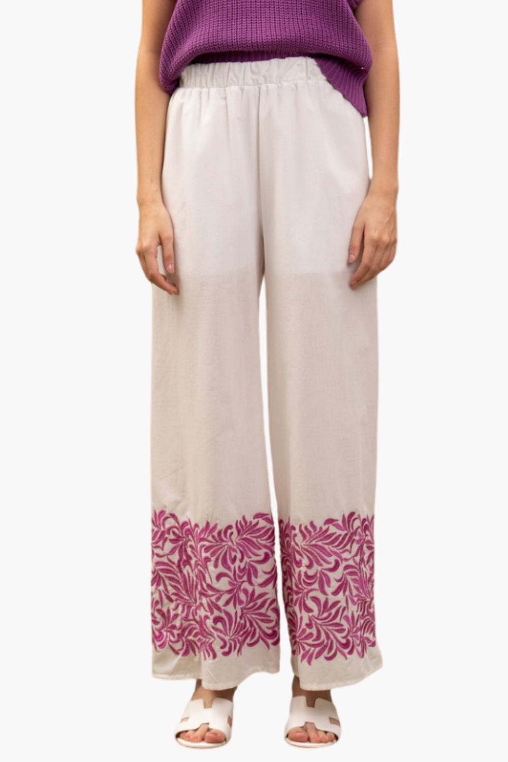 Nualy PANTALONE CON RICAMO In Linea