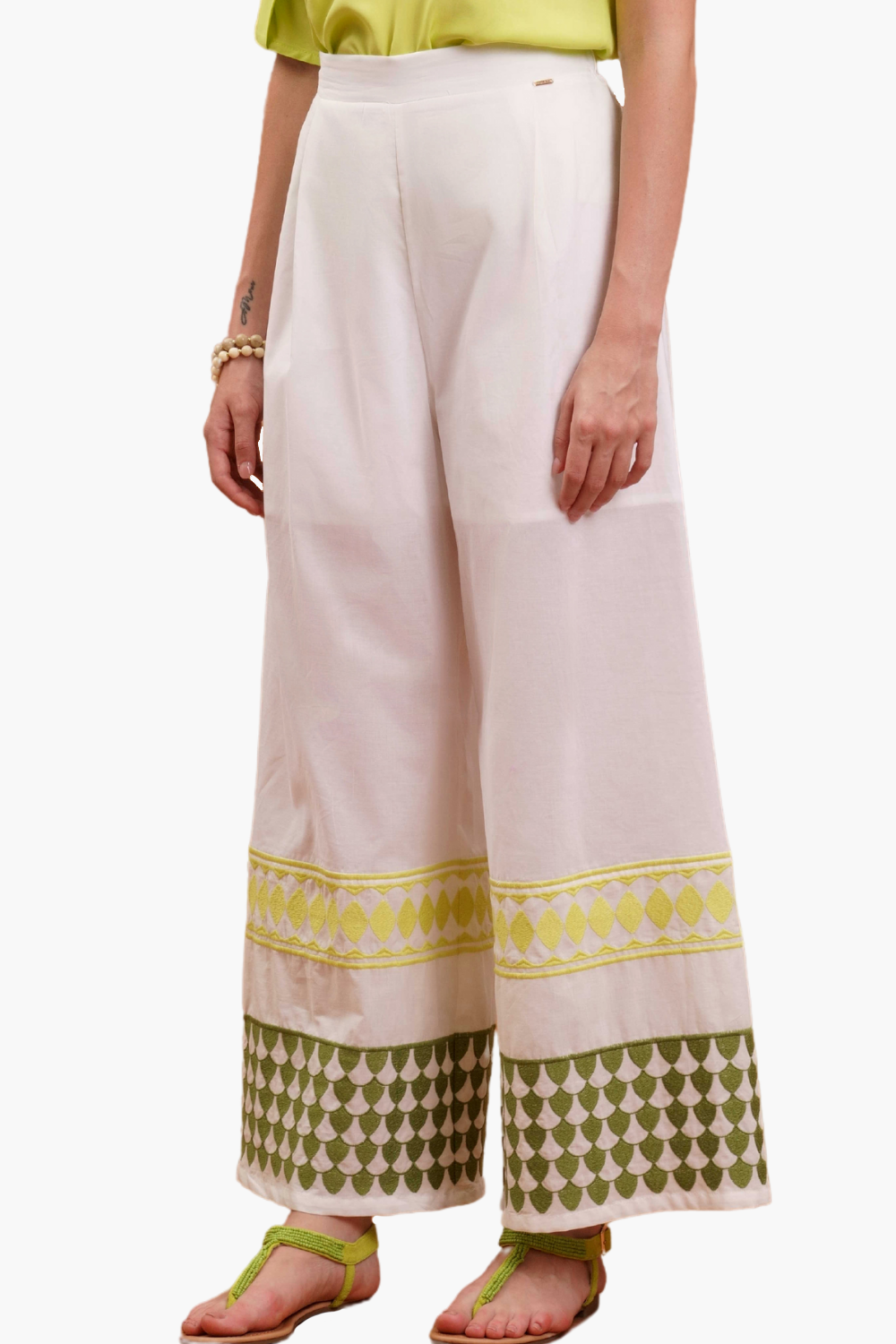 Nualy PANTALONE RICAMO Consegna Veloce