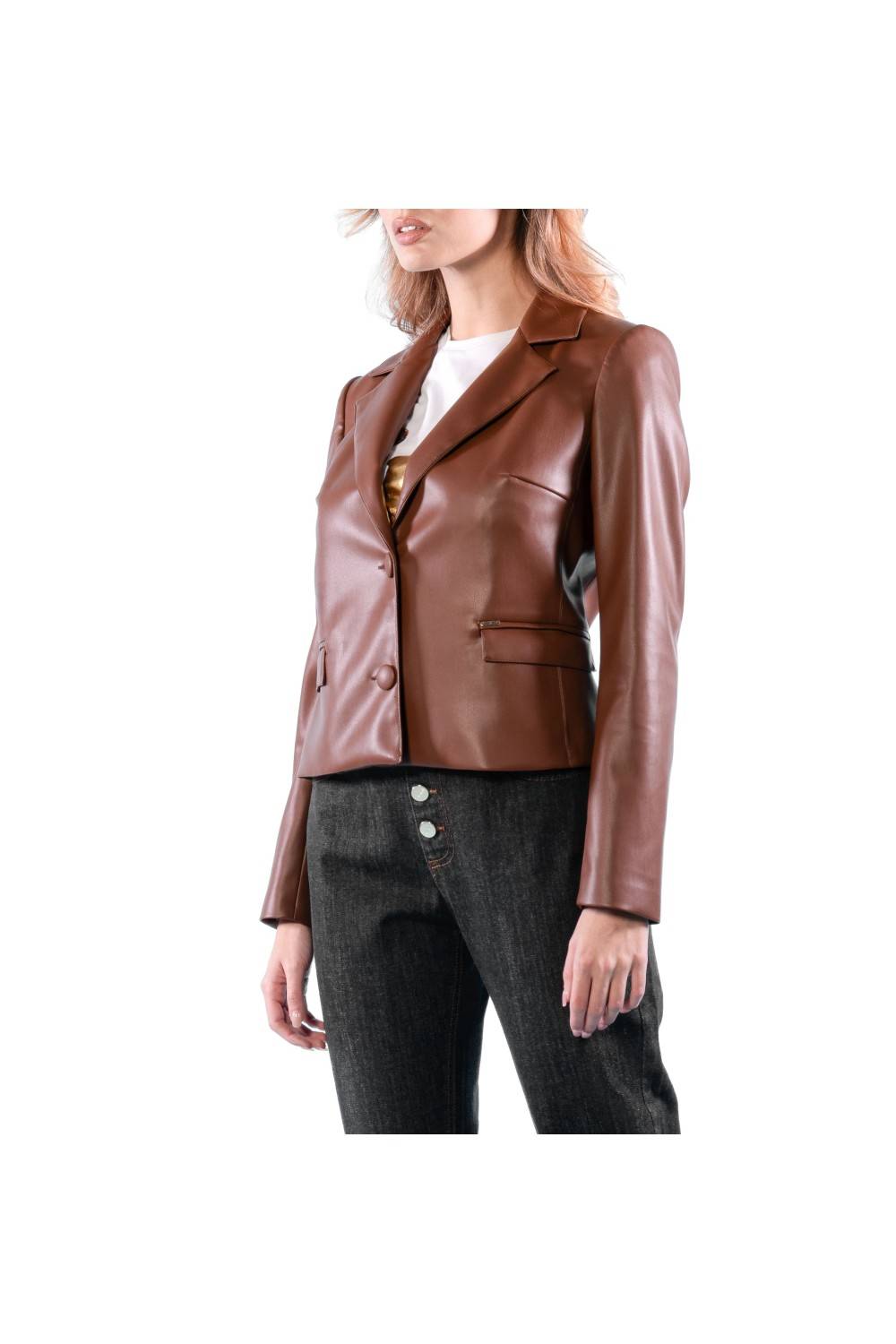 Nualy GIACCA CORTA IN PELLE Moda