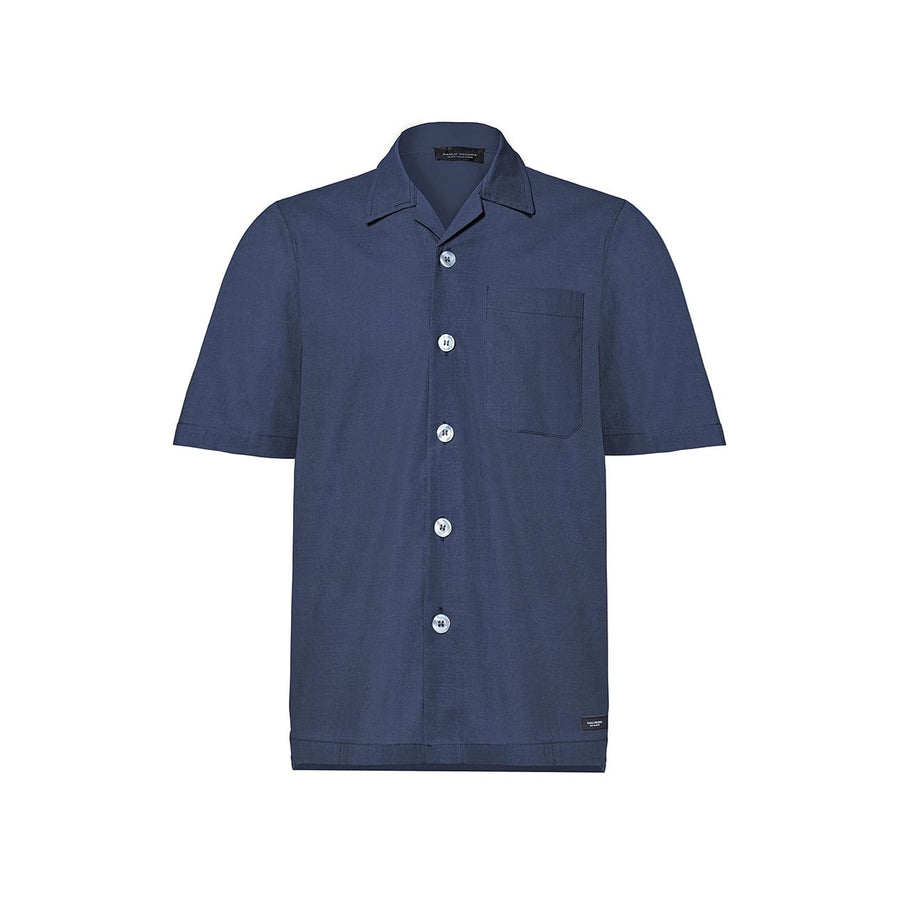 Paolo Pecora Camicia Regular in Lino Blue Navy con Bottoni Madreperla Paolo Pecora Camicia Regular in Lino Blue Navy con Bottoni Madreperla