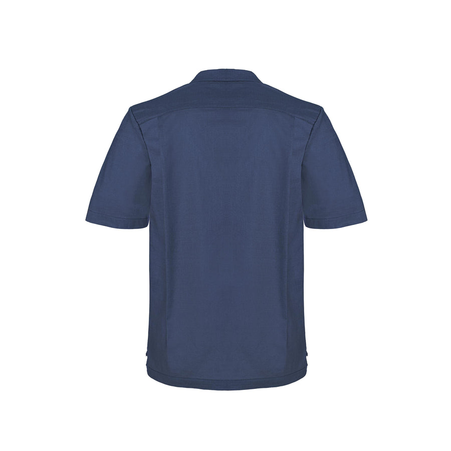 Paolo Pecora Camicia Regular in Lino Blue Navy con Bottoni Madreperla Pezzi Unici
