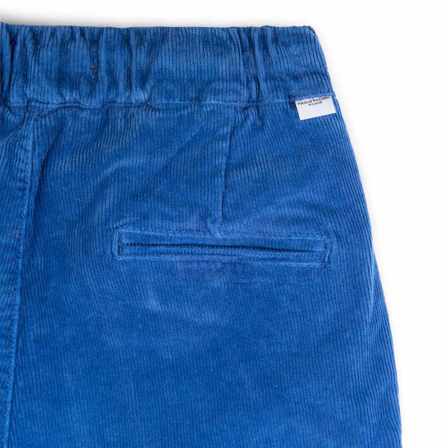 Paolo Pecora Pantaloni Chino Coulisse di Velluto Bluette Novità