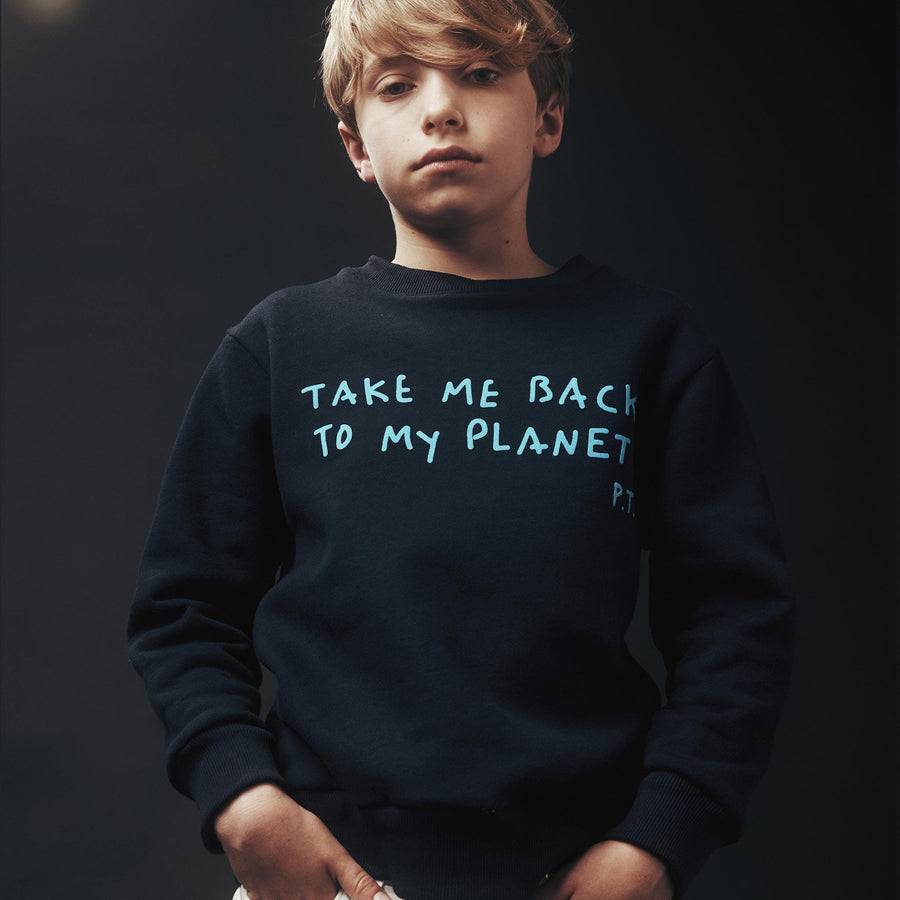Paolo Pecora Felpa Girocollo Blu Navy "Planet" by Pietro Terzini Offerta