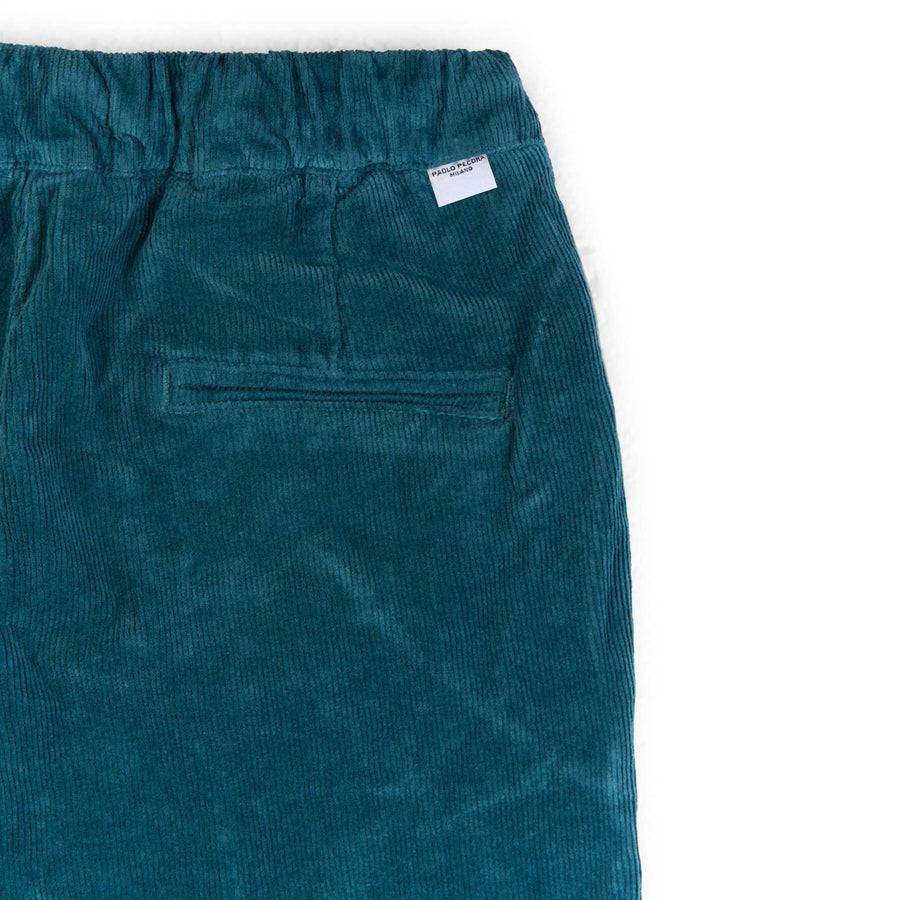 Paolo Pecora Pantaloni Chino Coulisse di Velluto Ottanio Economico
