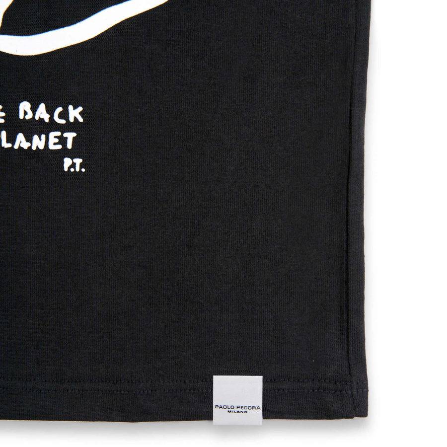 Paolo Pecora T-shirt in Jersey Nera "Space" by Pietro Terzini Outlet