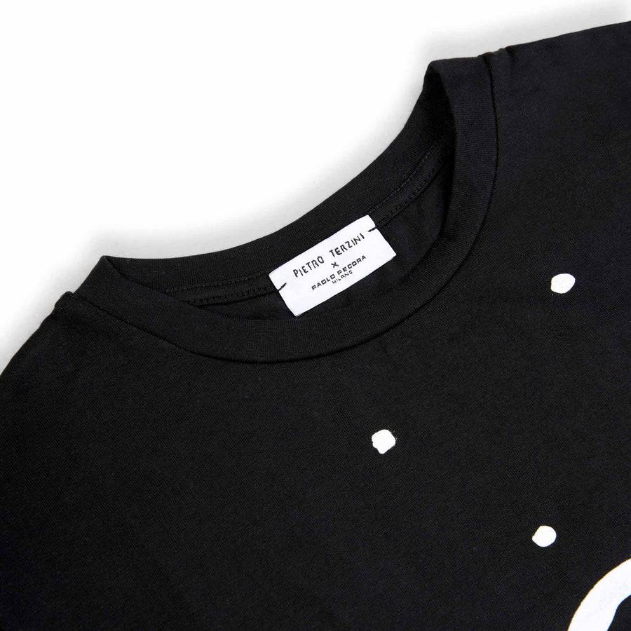 Paolo Pecora T-shirt in Jersey Nera "Space" by Pietro Terzini Outlet