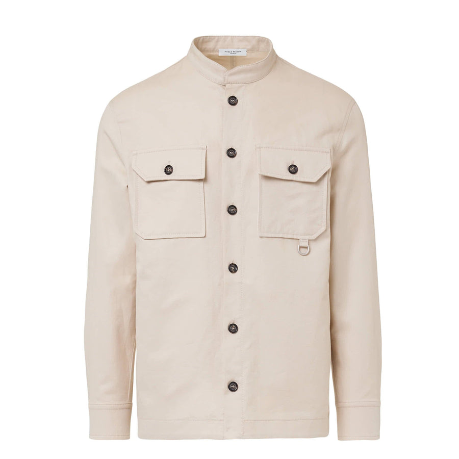 Paolo Pecora Overshirt Coreana - Sabbia Spedizione Gratuita