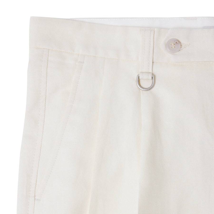 Paolo Pecora Bermuda Sartoriale in Tela di Cotone Lino - Bianco Pezzi Unici