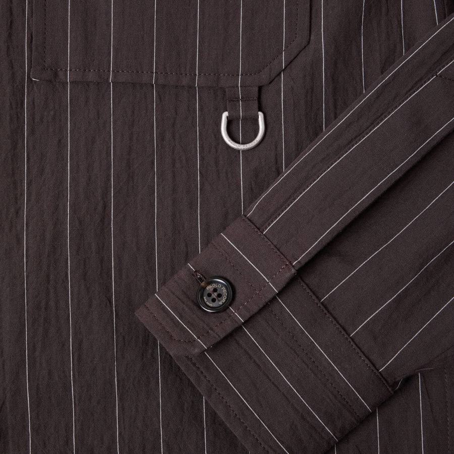 Paolo Pecora Overshirt Seersucker Gessato - Ebano Offerta