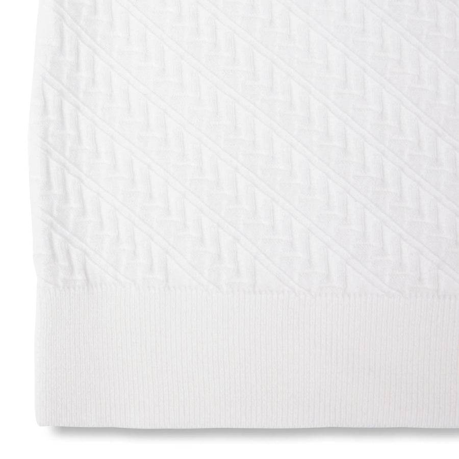 Paolo Pecora Maglia in Cotone Extrafine - Bianco Motivo Chevron Economico