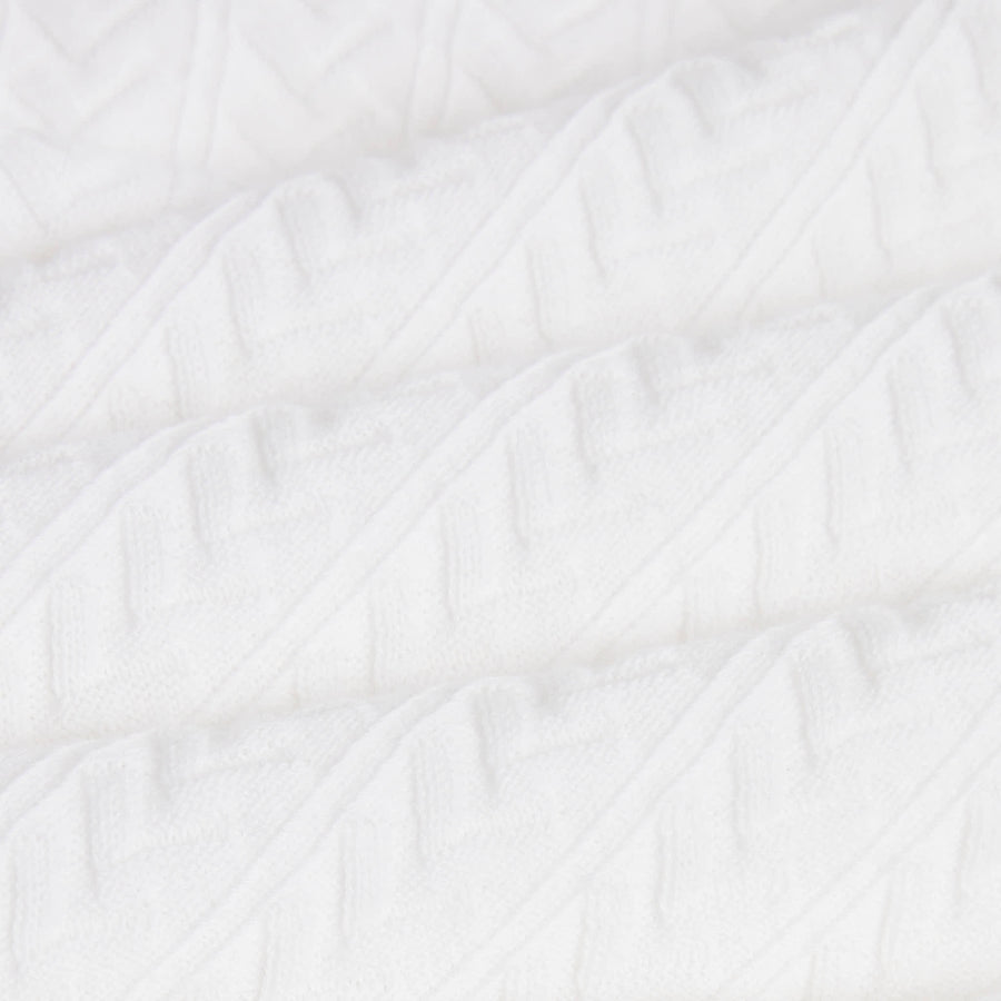 Paolo Pecora Maglia in Cotone Extrafine - Bianco Motivo Chevron Economico