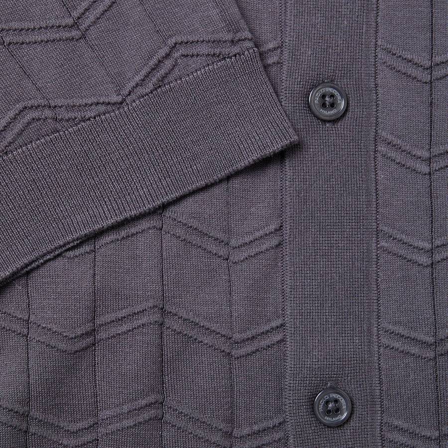 Paolo Pecora Maglia in Seta Cotone Extrafine - Grigio Antracite Chevron Outlet