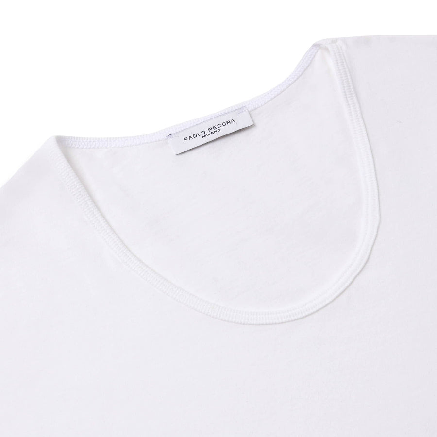 Paolo Pecora T-Shirt in Jersey Puro Cotone - Bianco In Vendita