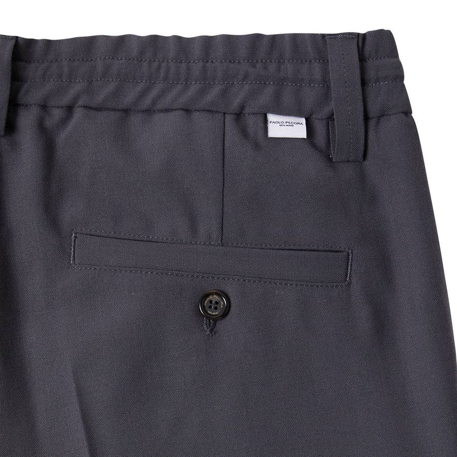 Paolo Pecora Pantalone in Fresco Lana - Grigio Antracite Saldi