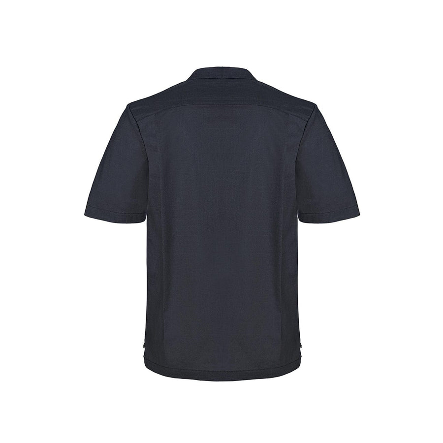 Paolo Pecora Camicia Regular in Lino Nero con Bottoni Vendita Calda