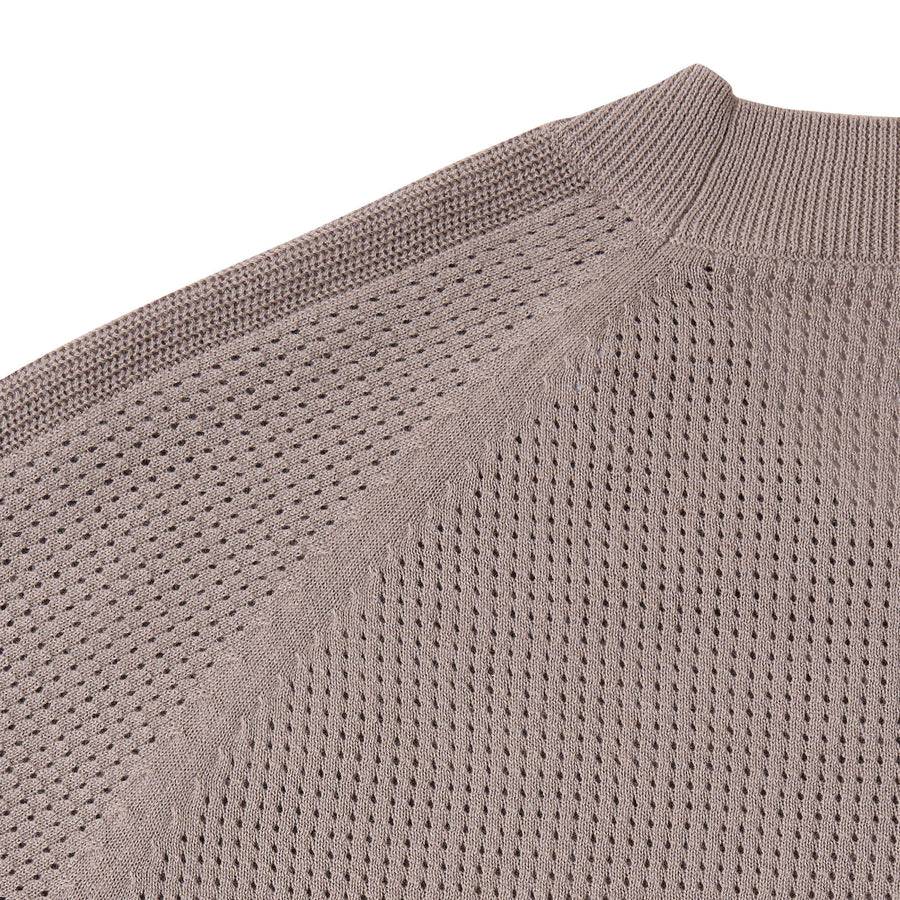 Paolo Pecora Maglia in Cotone Crepe Extrafine - Tortora Lavorazione Traforo 2025