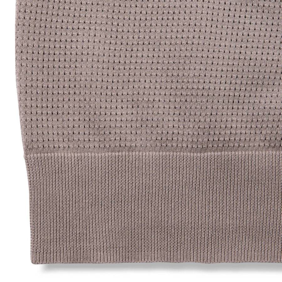 Paolo Pecora Maglia in Cotone Crepe Extrafine - Tortora Lavorazione Traforo 2025
