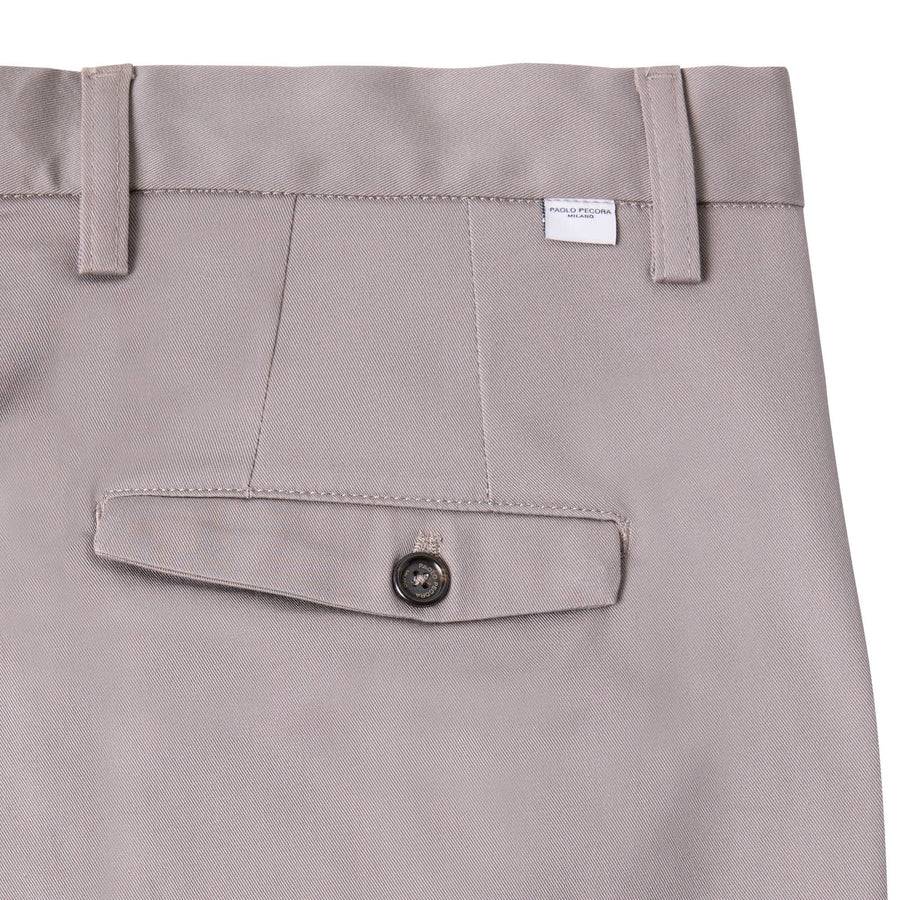 Paolo Pecora Chino Gabardina di Cotone Stretch - Tortora 2025
