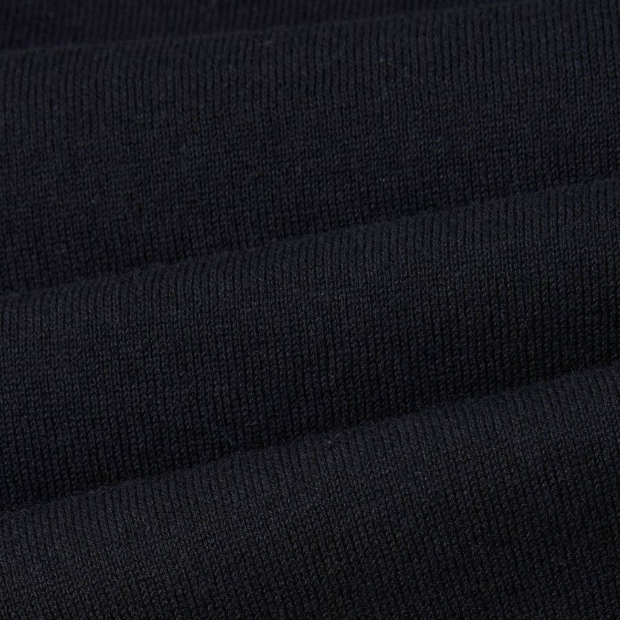 Paolo Pecora Maglia Girocollo in Cotone Extrafine - Nero con Dettagli Bianchi In Linea