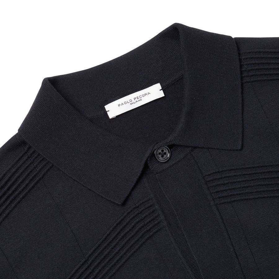 Paolo Pecora Maglia in Cotone Crepe Extrafine - Nero Vendita