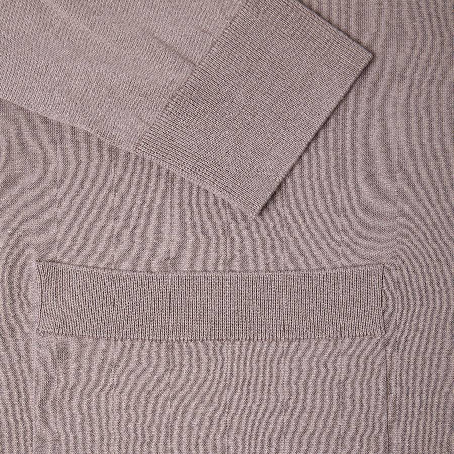 Paolo Pecora Cardigan Collo Giacca in Seta Cotone Extrafine - Tortora Spedizione Gratuita