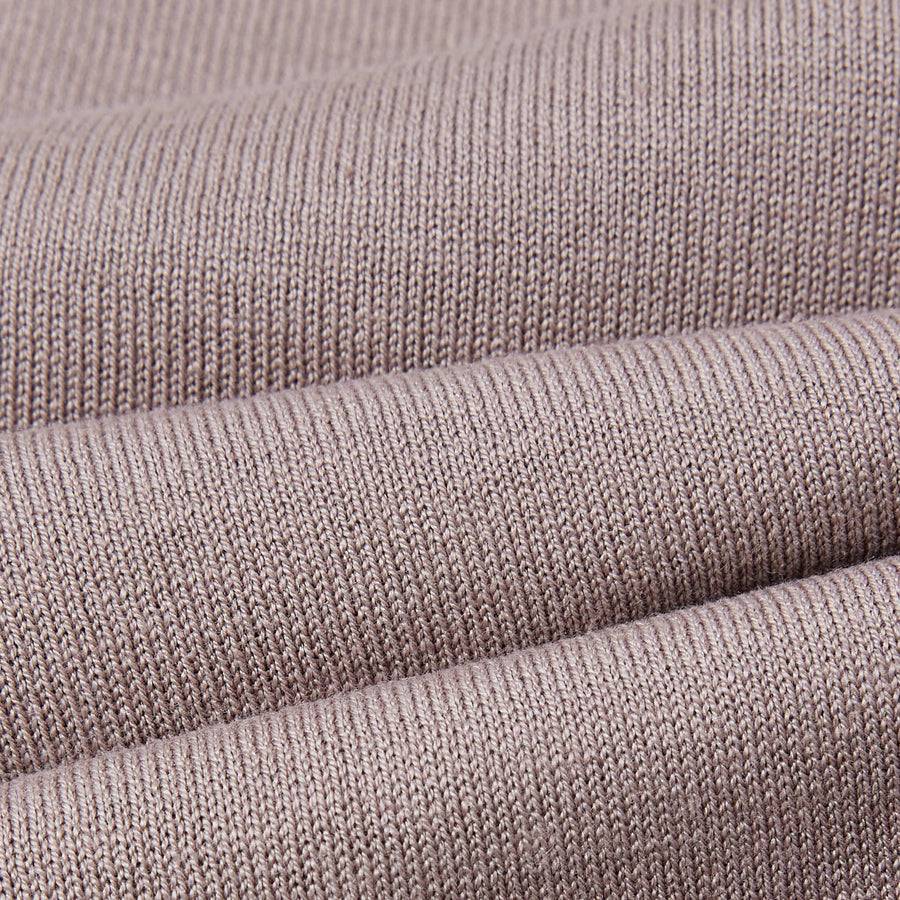 Paolo Pecora Cardigan Collo Giacca in Seta Cotone Extrafine - Tortora Spedizione Gratuita