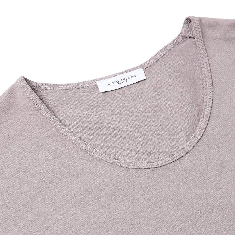 Paolo Pecora T-Shirt in Jersey Puro Cotone - Tortora Acquista Ora