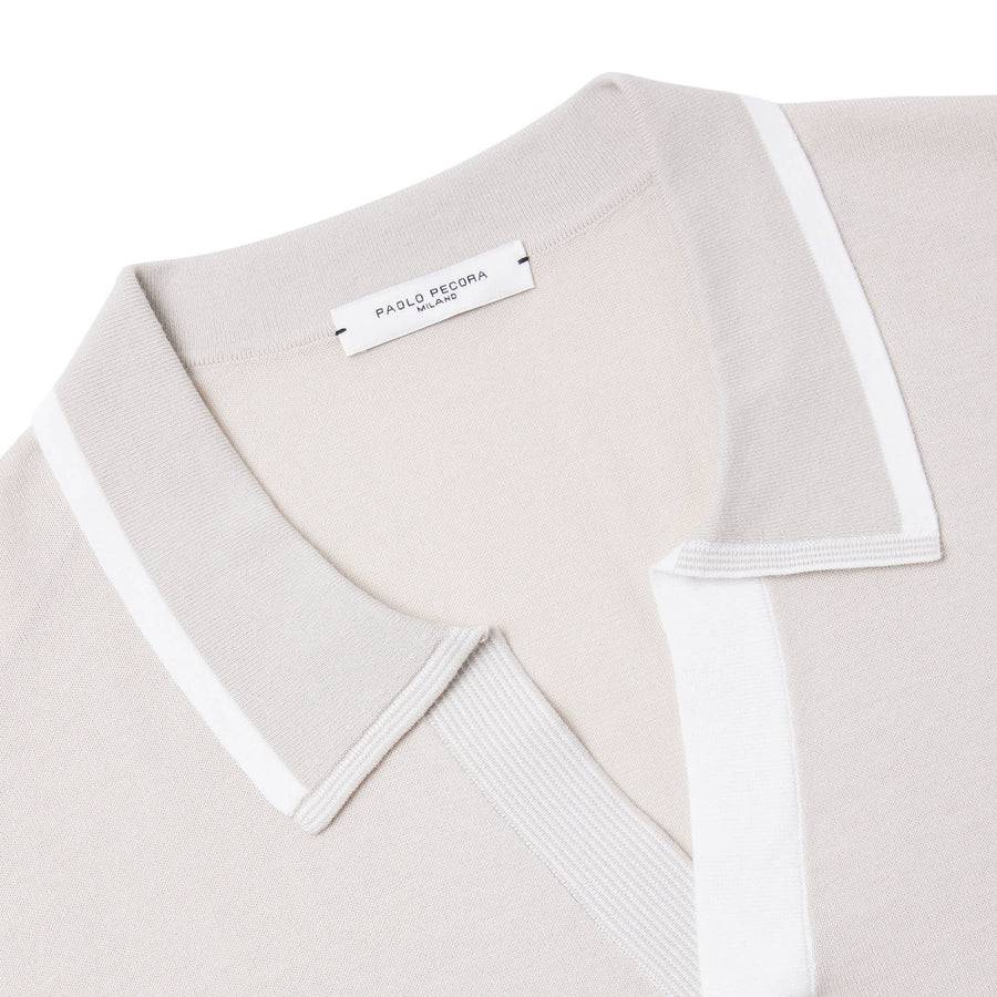 Paolo Pecora Maglia in Cotone Extrafine - Sabbia Promozione Limitata