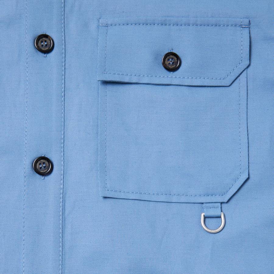 Paolo Pecora Overshirt Mezza Manica - Azzurro Polvere Sottocosto