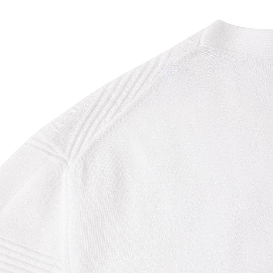 Paolo Pecora Maglia in Cotone Crepe Extrafine - Bianco Motivo Diagonale Convenienza