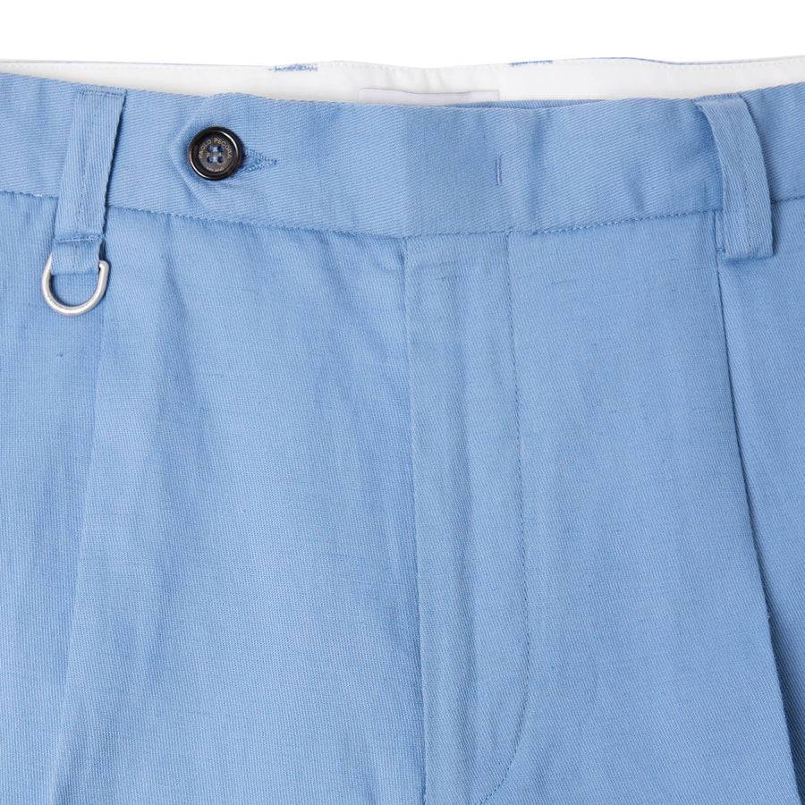 Paolo Pecora Chino in Tela di Cotone Lino - Azzurro Novità