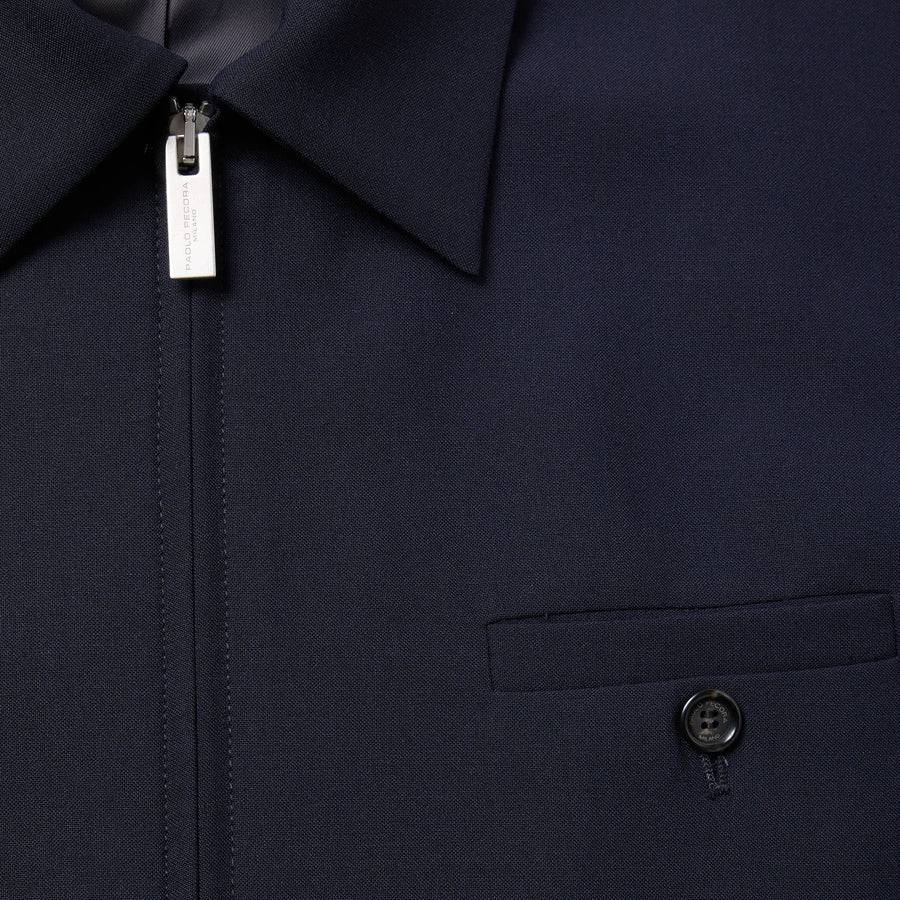Paolo Pecora Giacca in Fresco Lana - Blu Navy Economico