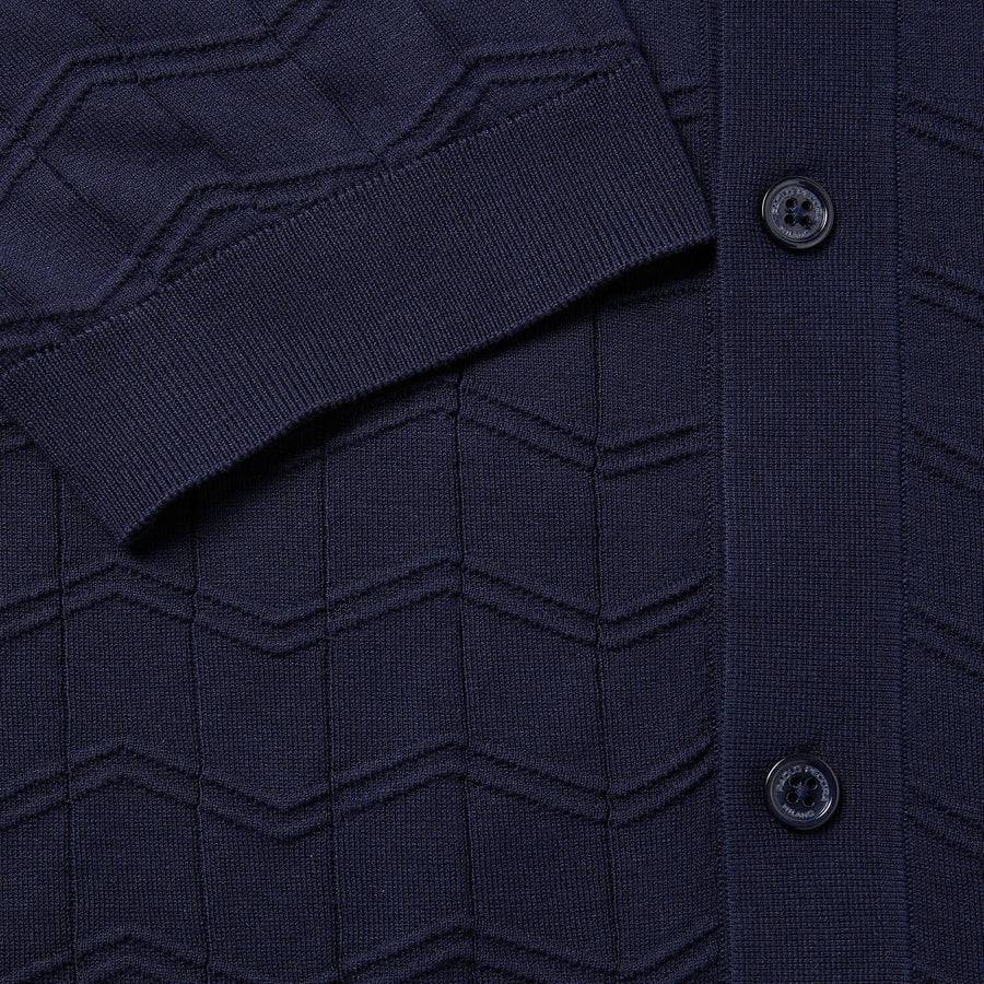 Paolo Pecora Polo Manica Corta in Seta Cotone Extrafine - Blu Navy Outlet
