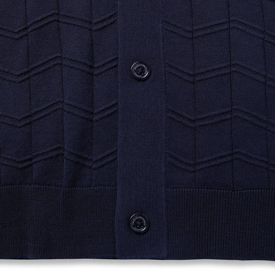 Paolo Pecora Polo Manica Corta in Seta Cotone Extrafine - Blu Navy Outlet