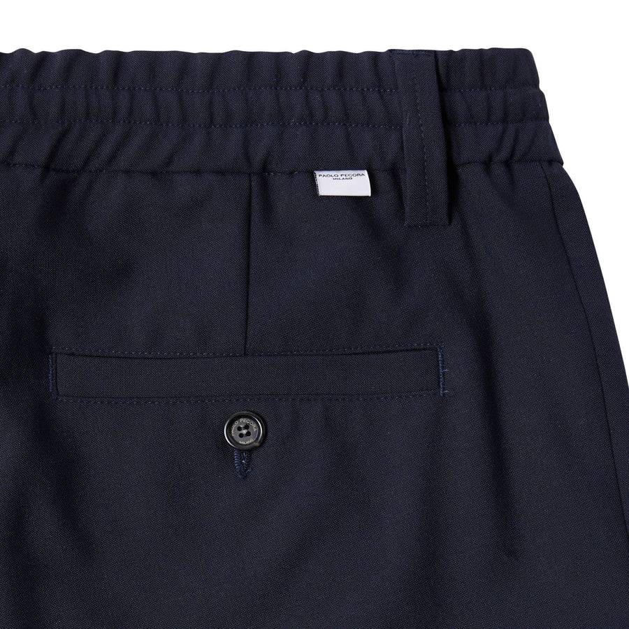 Paolo Pecora Pantaloni in Fresco Lana - Blu Navy Saldi