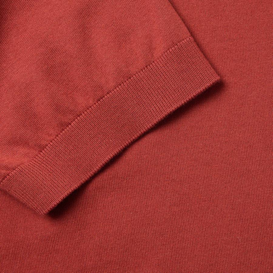 Paolo Pecora Polo Manica Corta in Puro Cotone Extrafine - Rosso Granata Offerte
