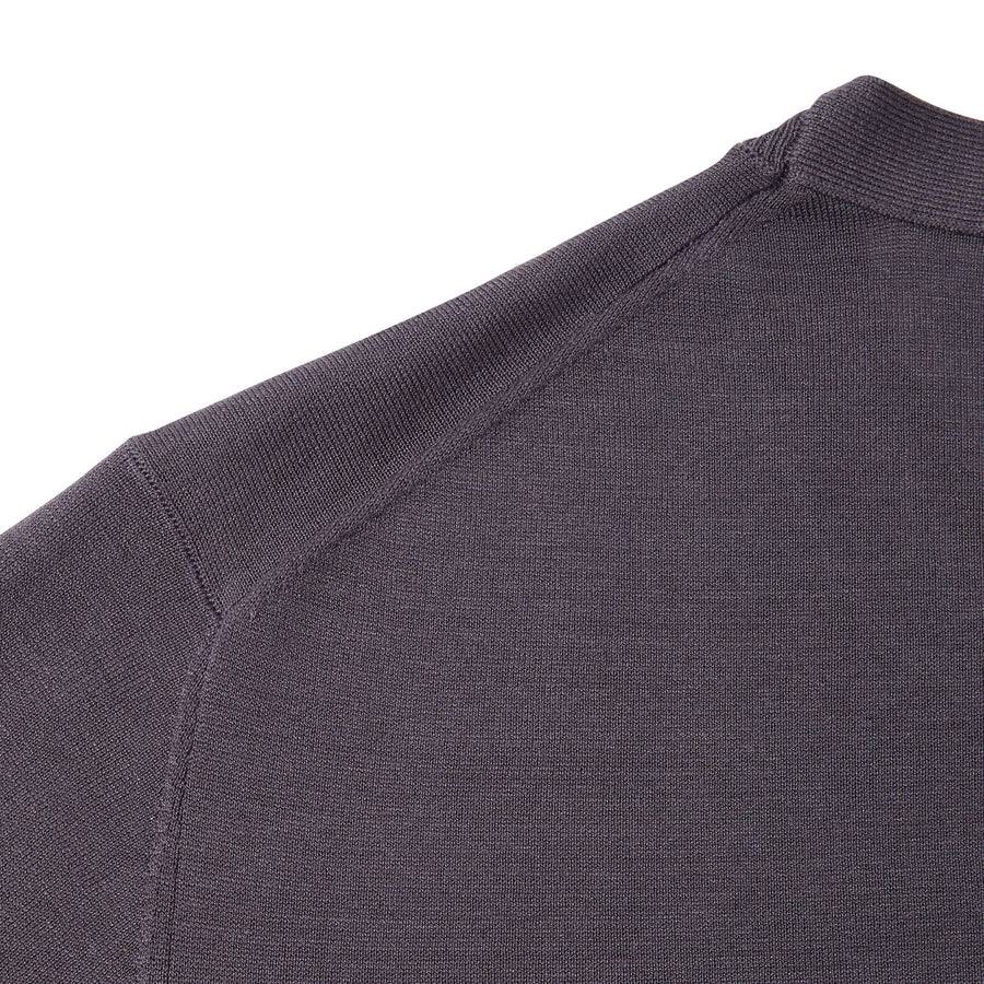 Paolo Pecora Maglia Manica Lunga in Seta Cotone Extrafine - Grigio Antracite Saldi Di Fabbrica