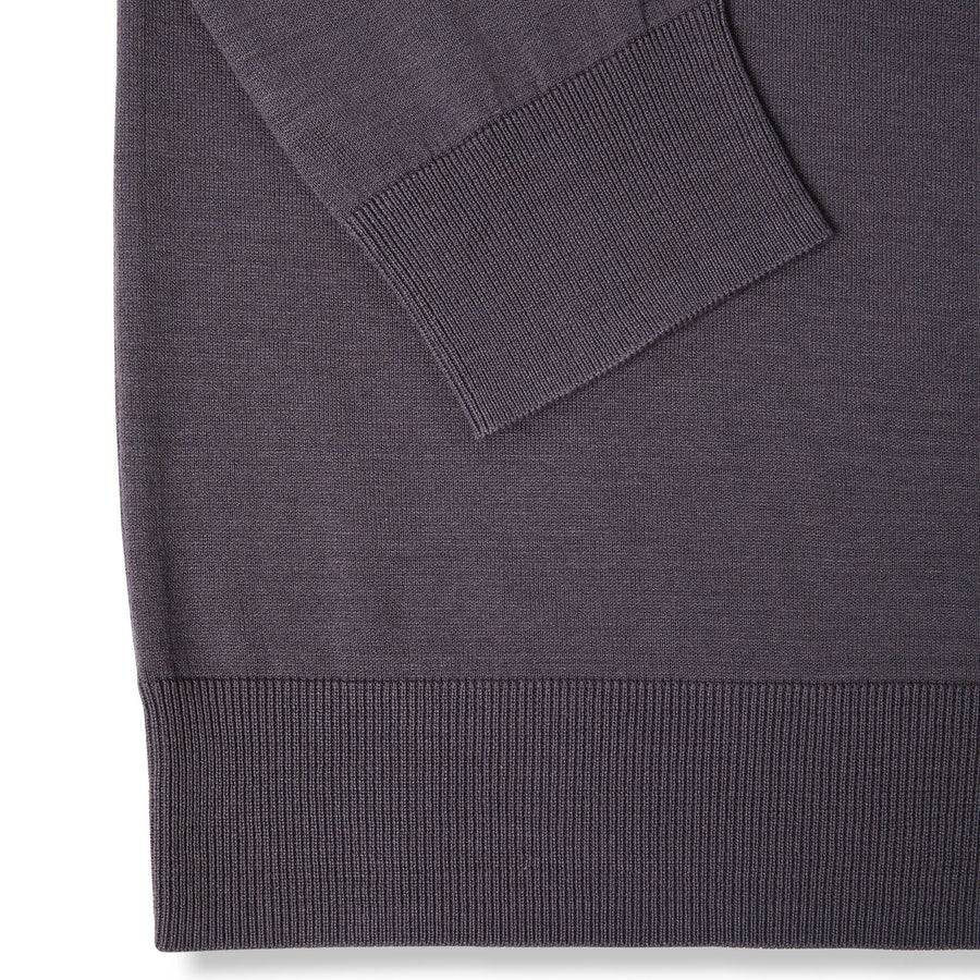 Paolo Pecora Maglia Manica Lunga in Seta Cotone Extrafine - Grigio Antracite Saldi Di Fabbrica