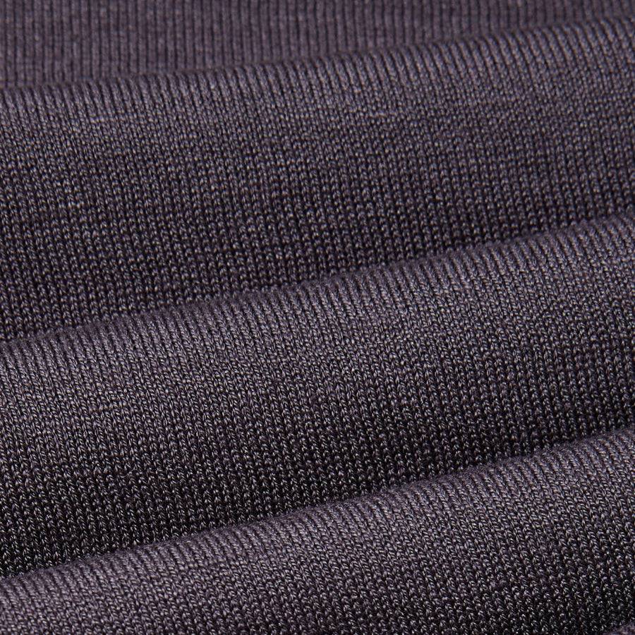 Paolo Pecora Maglia Manica Lunga in Seta Cotone Extrafine - Grigio Antracite Saldi Di Fabbrica