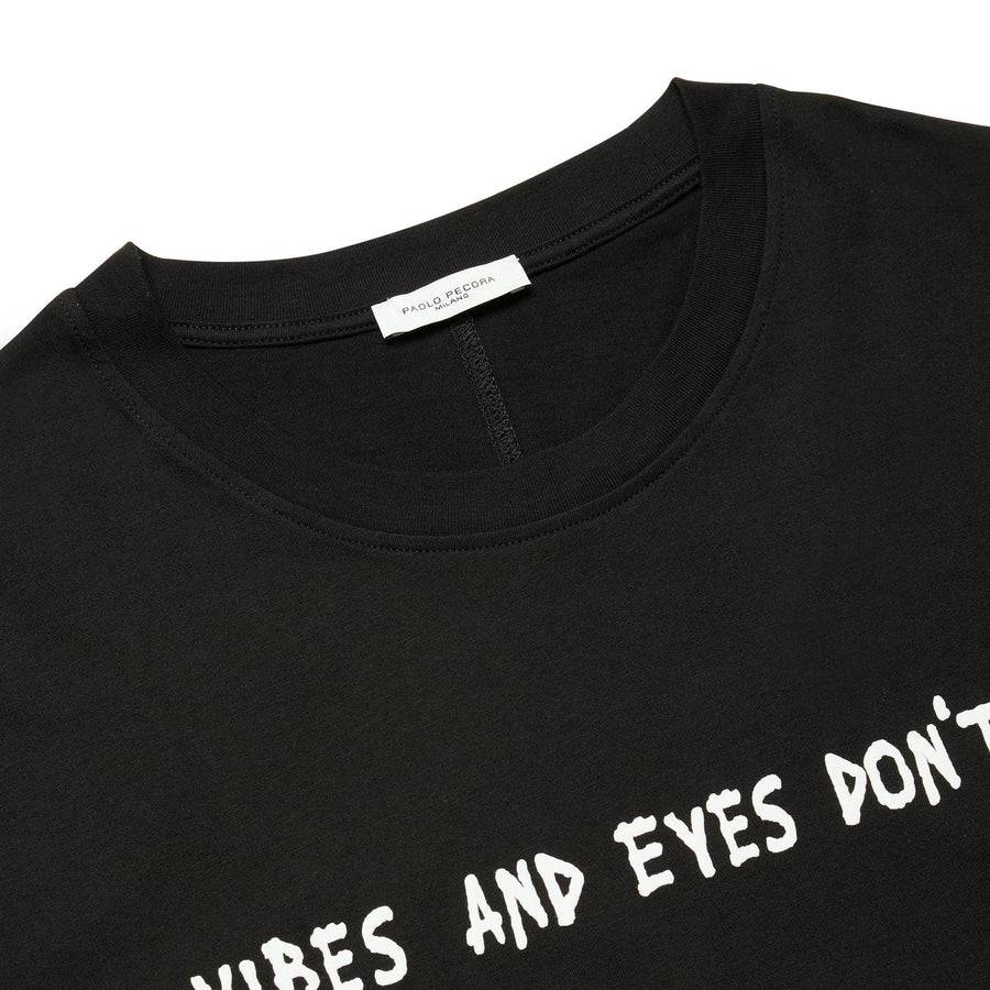 Paolo Pecora T-shirt in Jersey Nero "Vibes" by Pietro Terzini Negozio