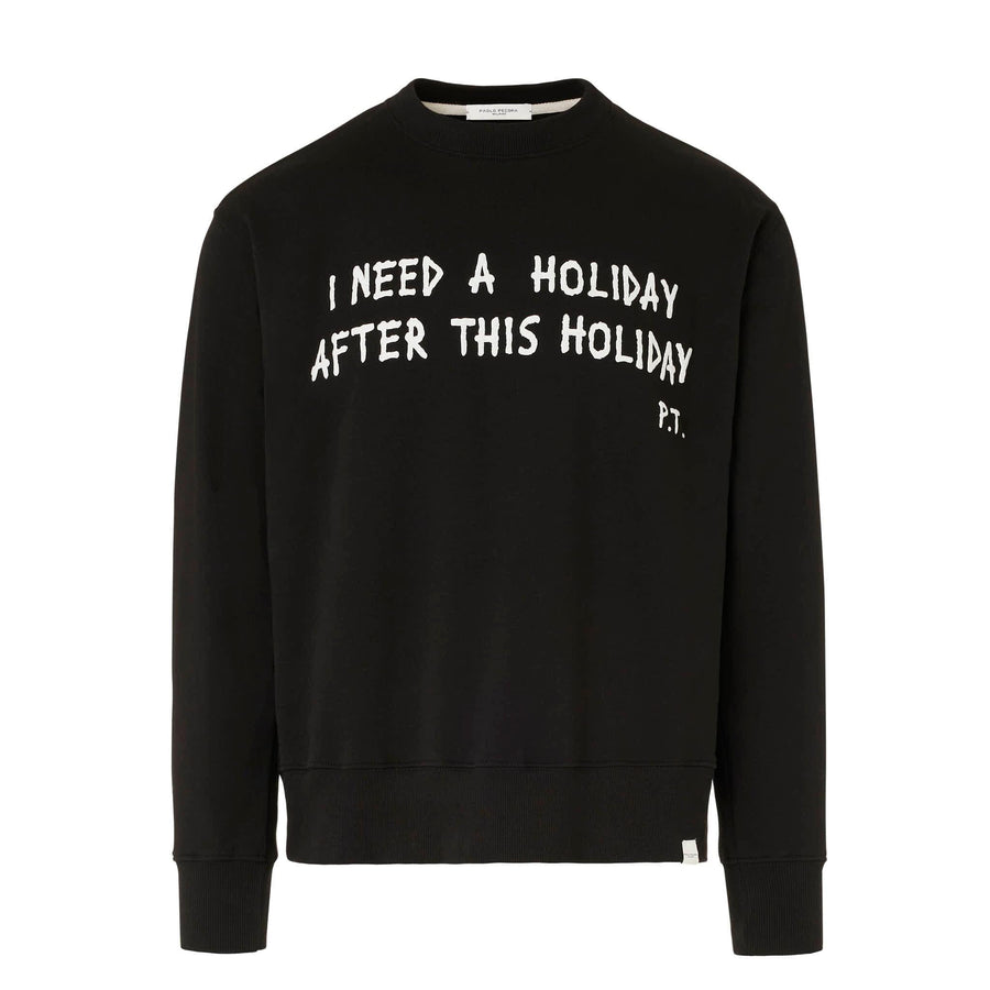 Paolo Pecora Felpa Nera "Holiday" by Pietro Terzini Moda