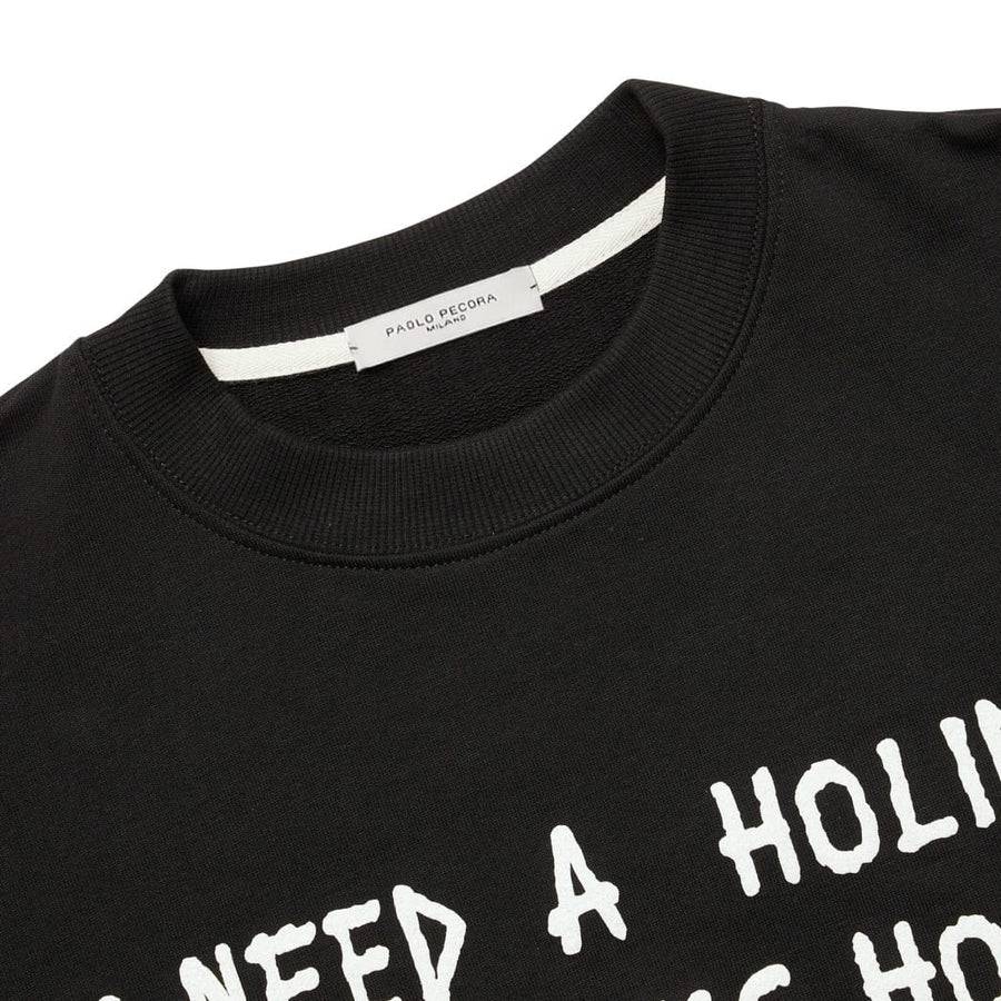 Paolo Pecora Felpa Nera "Holiday" by Pietro Terzini Moda