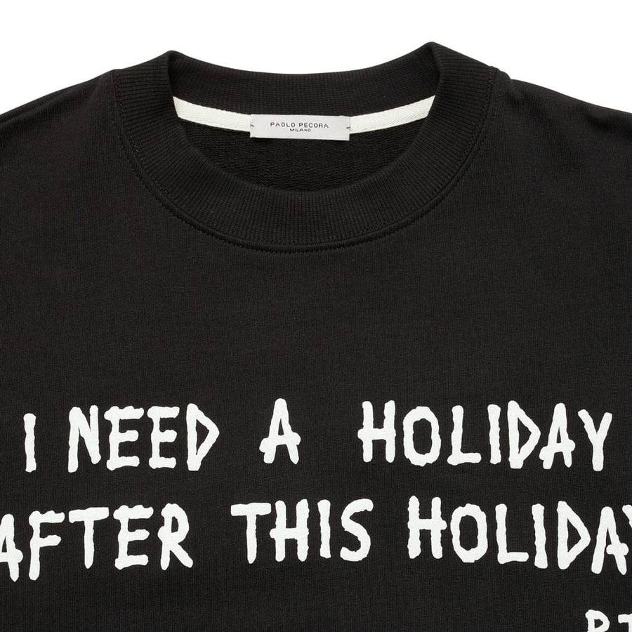 Paolo Pecora Felpa Nera "Holiday" by Pietro Terzini Moda