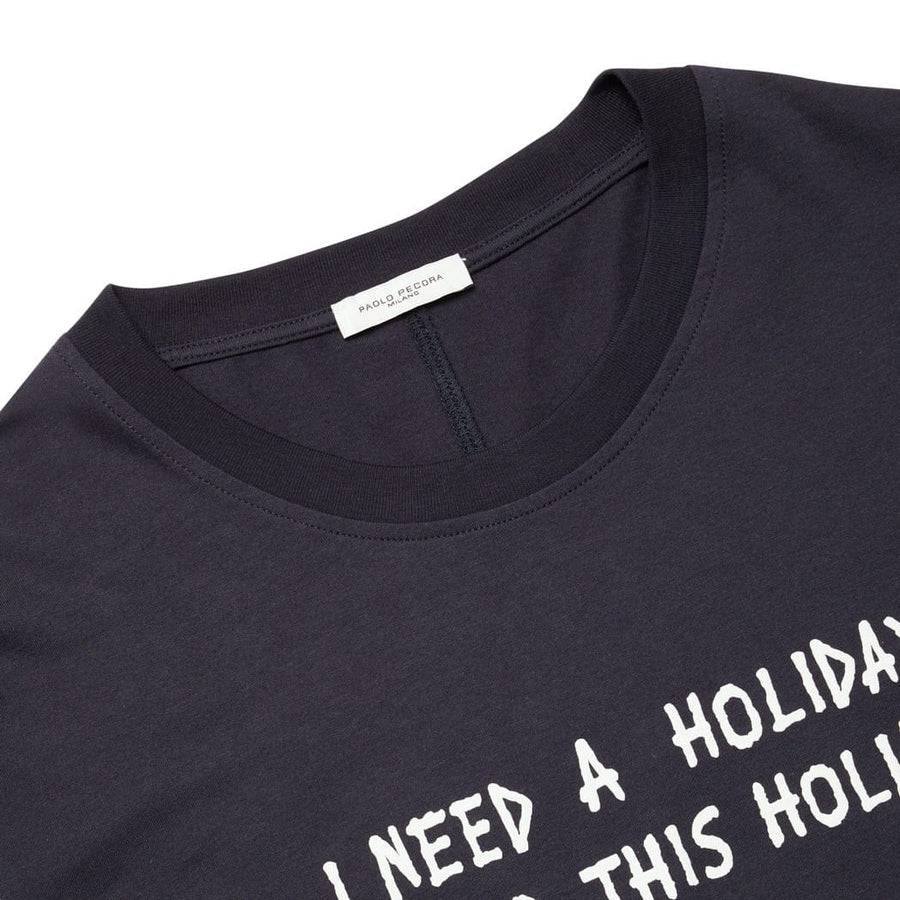 Paolo Pecora T-shirt Blu Navy "Holiday" by Pietro Terzini 2025