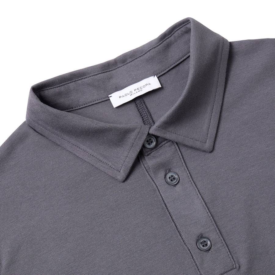 Paolo Pecora Polo in Piquet Extrafine - Grigio Antracite Italy