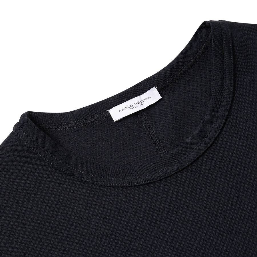 Paolo Pecora T-Shirt in Piquet Extrafine - Nera Sostegno trimestrale