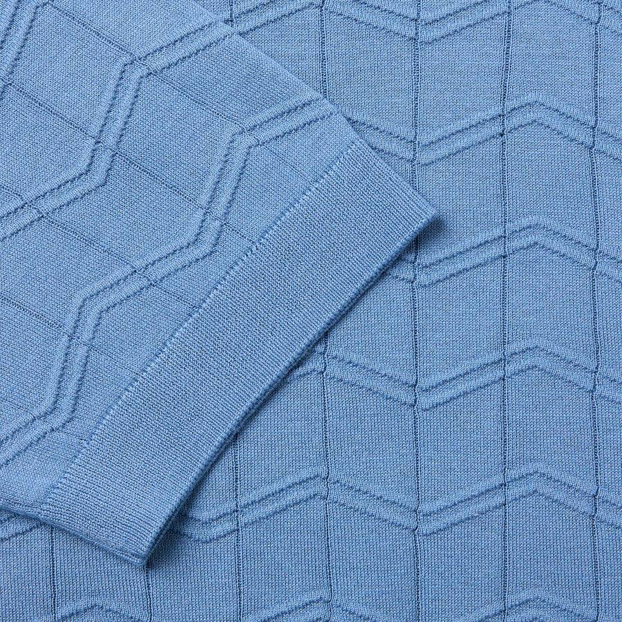 Paolo Pecora Maglia Chevron Seta Cotone- Azzurro Promozione